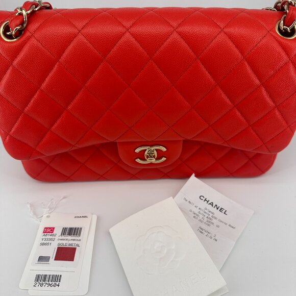 Chanel Red Medium Quilted Lambskin Flap Bag - Picture 9 of 9